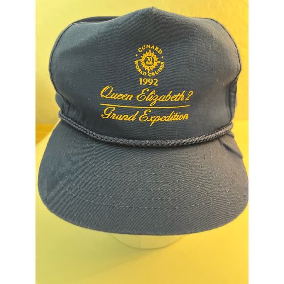 Cunard World Cruises 1992 Queen Elizabeth 2 Grand Expedition Hat Vintage Rare! - Picture 3 of 9